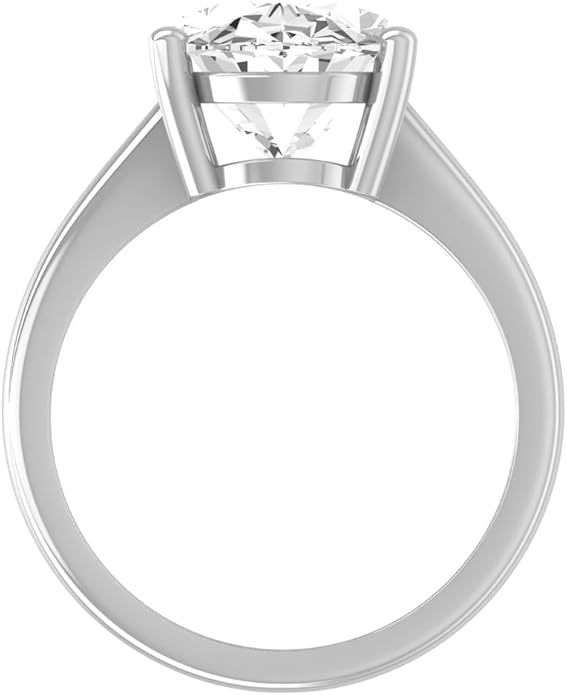 1 Carat - 5 Carat Fancy Cut Lab Grown Diamond Prong-Set Solitaire Ring | 14K White and Yellow Gold Engagement Band Ring | D-F Color and VS1 Clarity