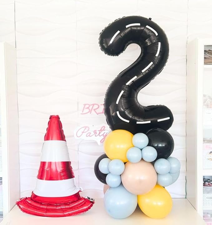 2 Numbers Balloon 40 Inch Line Black Two Balloon Number Birthday Decor, 2nd 12 21st Party Celebration Decorations Graduations Wedding Baby Shower