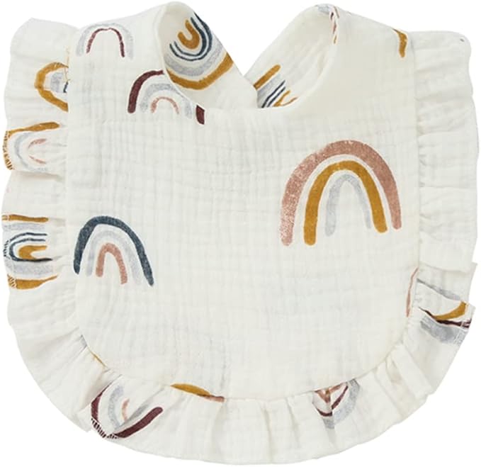 4 PACK Solid Muslin Baby Drool Bibs Set for Unisex Boys Girls Cotton Adjustable Teething Feeding Drooling Bibs