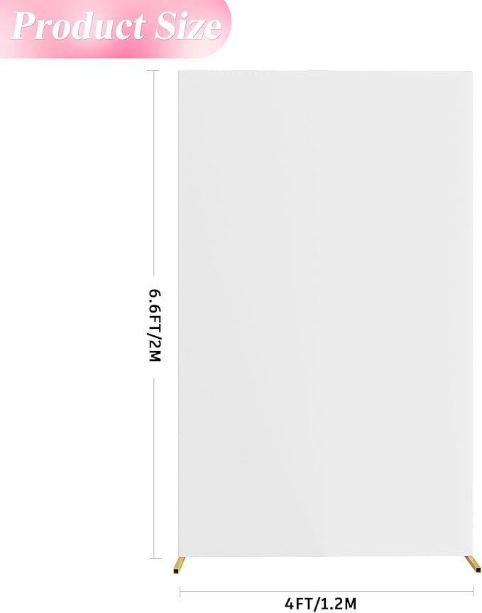 Wokceer Wedding Arch Cover White 6.6x4FT Square Arch Backdrop Covers Spandex Fitted Balloon Arches Covers Stretchy Backdrop for Birthday Party Wedding Ceremony Banquet Decoration