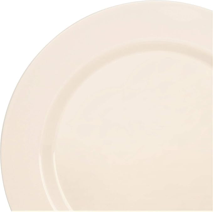 " OCCASIONS " 120 Plates Pack,(60 Guests) Heavyweight Premium Wedding Party Disposable Plastic Plates Set -60 x 10.5'' Dinner + 60 x 7.5'' Salad / Dessert (Plain Ivory)