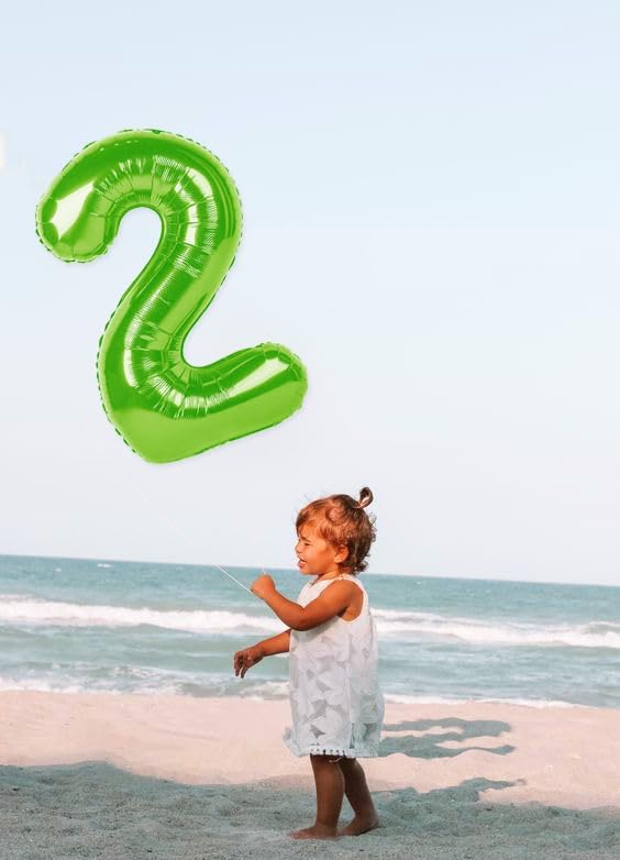 2 Numbers Balloon 40 Inch Light Green Two Balloon Number Birthday Decor, 2nd 12 21st Party Celebration Decorations Graduations Wedding Baby Shower