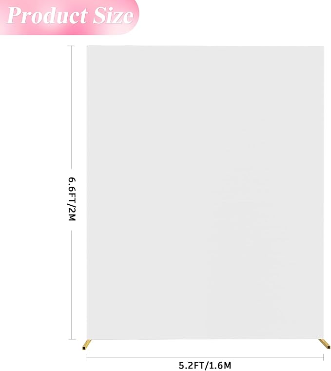 Wokceer Wedding Arch Cover White 6.6x5.2FT Square Arch Backdrop Covers Spandex Fitted Balloon Arches Covers Stretchy Backdrop for Birthday Party Wedding Ceremony Banquet Decoration