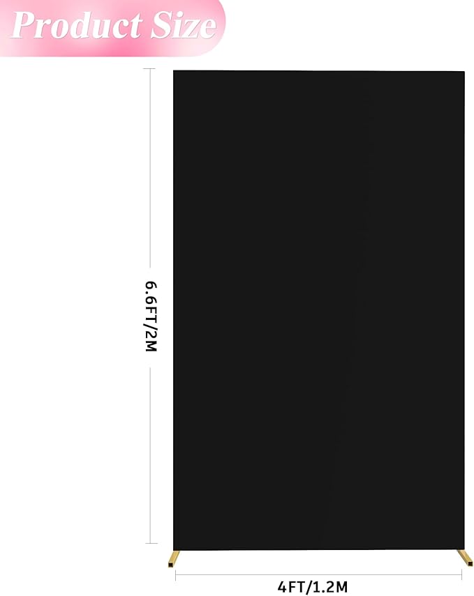 Wokceer Wedding Arch Cover Black 6.6x4FT Square Arch Backdrop Covers Spandex Fitted Balloon Arch Covers Stretchy Backdrop for Birthday Party Wedding Ceremony Banquet Decoration