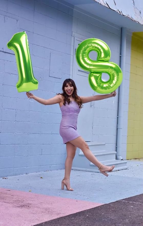 Number Balloons 1, 40 Inch One Balloons for 1st Birthday Girl Boy 1 11 21 Party Decorations Baby Shower Photo Shoot, Light Green 1 Balloon