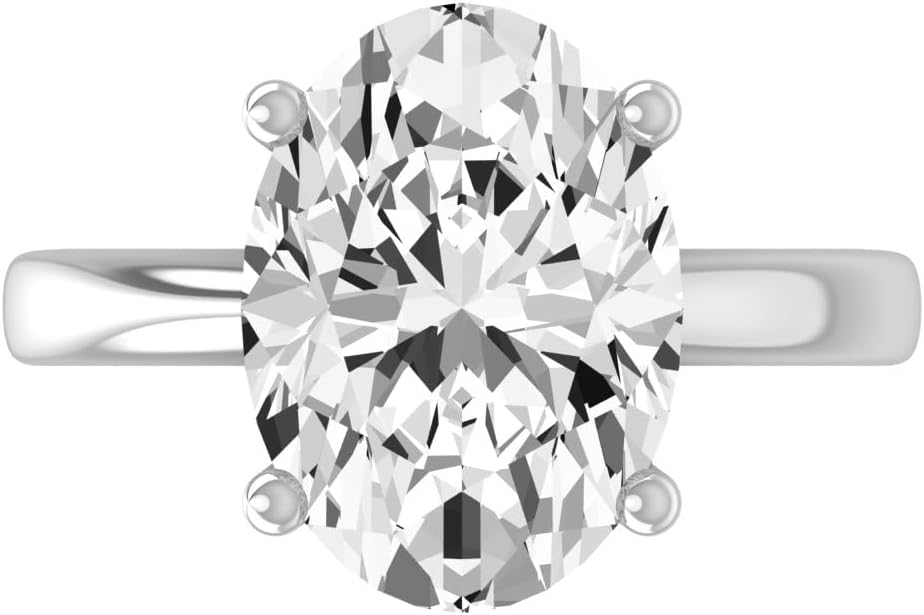 1 Carat - 5 Carat Fancy Cut Lab Grown Diamond Prong-Set Solitaire Ring | 14K White and Yellow Gold Engagement Band Ring | D-F Color and VS1 Clarity