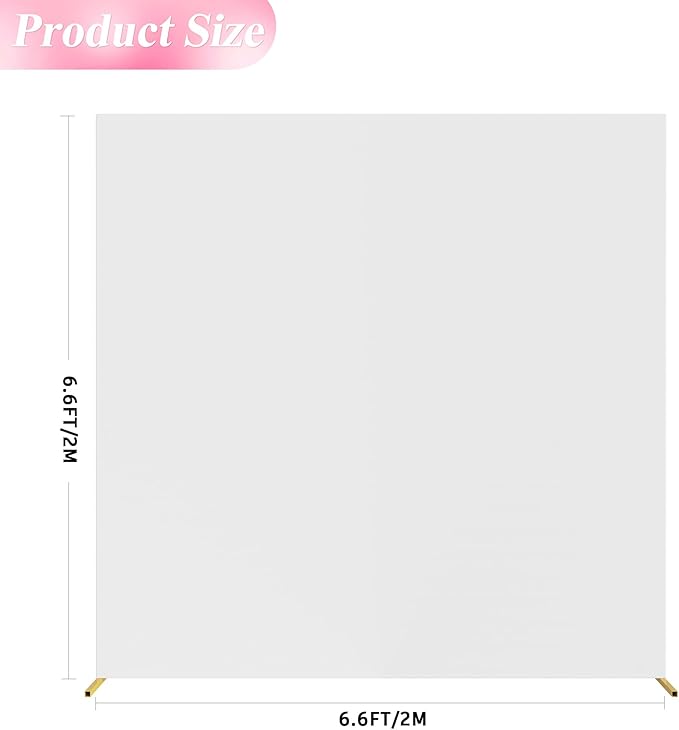 Wokceer Wedding Arch Cover White 6.6FT x6.6FT Square Arch Backdrop Covers Spandex Fitted Balloon Arches Covers Stretchy Backdrop for Birthday Party Wedding Ceremony Banquet Decoration