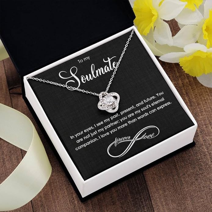 Soulmate Keepsake Gift to My Soulmate Necklace Wife Girlfriend Soulmate Gifts For Women, Funny Gifts For Girlfriend, Personalized Presents Wife Fiancée - Anniversary, Soul Mates Gift, Soulmate Jewelry
