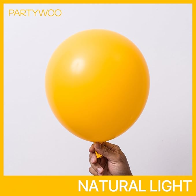 PartyWoo Mustard Yellow Balloons 155pcs Different Sizes of 18 12 10 5 Inch Yellow Fall Balloon Arch Kit for Birthday Engagement Baby Shower Bee Sunflower Little Cutie Party Decorations Yellow-Y10