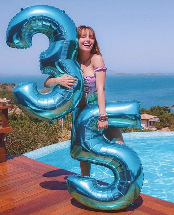 40 Inch Large Numbers Balloon, 4 Light Blue Ballon for 4th 14 40 44 Birthday Party, Balloon 4 Number for Graduations Wedding Supplies