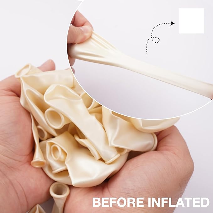 PartyWoo Pearl White Balloons 155pcs Different Sizes Pack of 18 12 10 5 Inch Metallic White Latex Balloon Arch Kit Garland for Wedding Graduation Baby Shower Birthday Party Decorations White-Z30