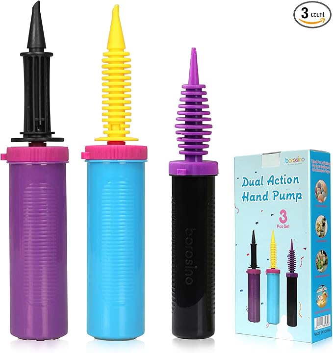 Balloon Pump, 3-Pack Can inflate Balloons in Both Directions Balloon Pump Hand, Fits160 260 Magic Foil Round Balloons, Easily Inflates for Families