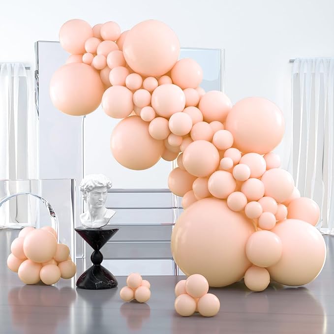 PartyWoo Pastel Orange Balloons 127 pcs Different Sizes of 36 18 12 10 5 Inch Baby Pale Light Pink Peach Latex Balloon Arch Kit Garland for Wedding Baby Shower Birthday Party Decorations Orange-Q02