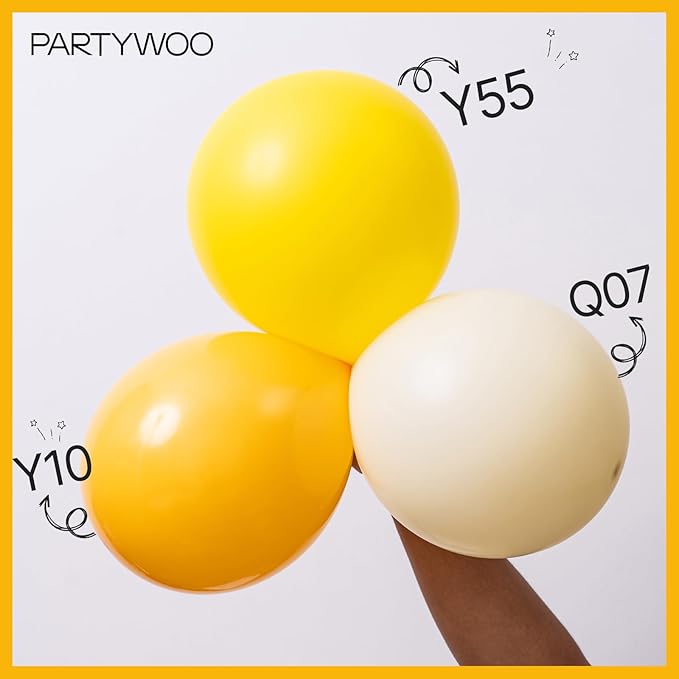 PartyWoo Mustard Yellow Balloons 127 pcs Different Sizes of 36 18 12 10 5 Inch Fall Color Orange Yellow Balloon Arch Kit Garland for Graduation Thanksgiving Birthday Party Decorations Orange-Y10