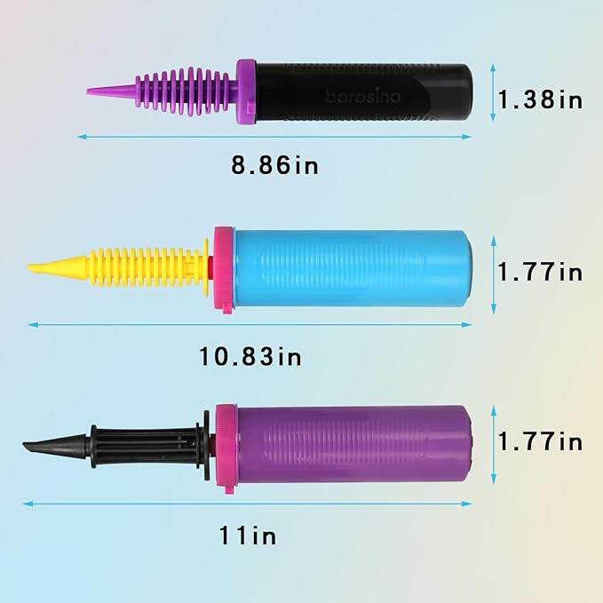 Balloon Pump, 3-Pack Can inflate Balloons in Both Directions Balloon Pump Hand, Fits160 260 Magic Foil Round Balloons, Easily Inflates for Families
