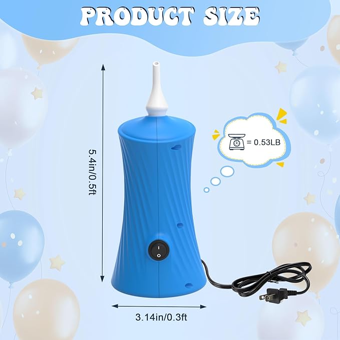 IDAODAN Balloon Pump Electric, Balloon Air Pump for Animal Balloons Long Balloons Pump for Balloon Animals, Twisty Curly Balloons Pump Electric