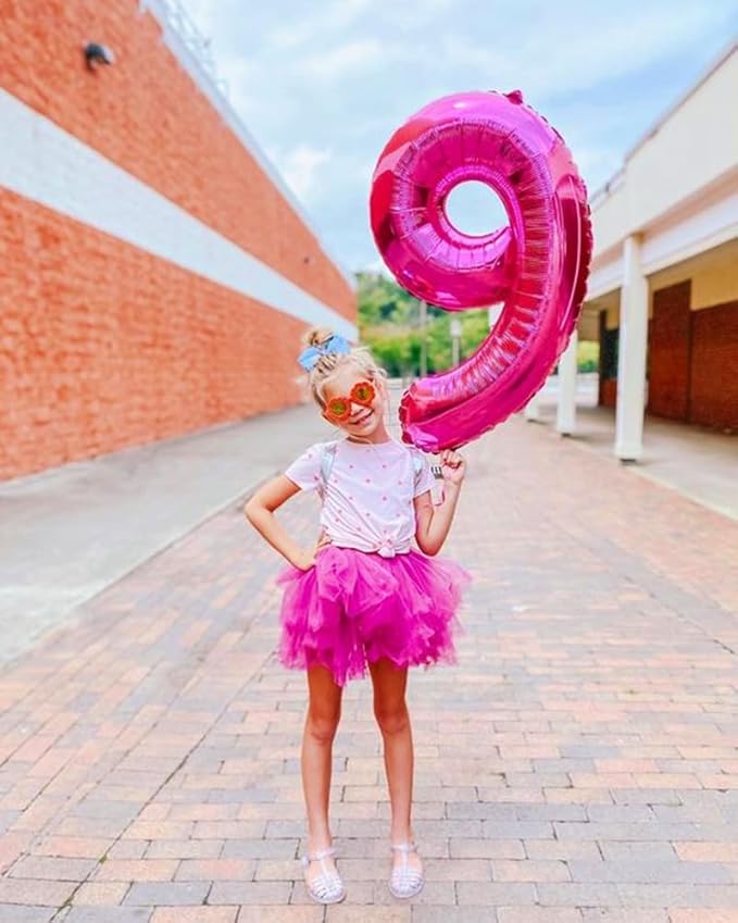 Number 6 Balloon 40 Inch, 6 7 Six Seven Birthday Decorations, 6th Birthday Balloon for Boy Girl, Hot Pink 16 60 61 65 Numbers Balloons Graduations Anniversary Supplies