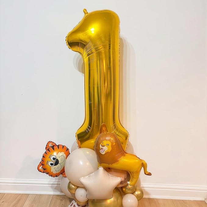 Gold 5 Balloon Number,40 Inch Number 5 Balloon Large Gold 5 Foil Mylar Helium Balloon for Birthday Party Decorations