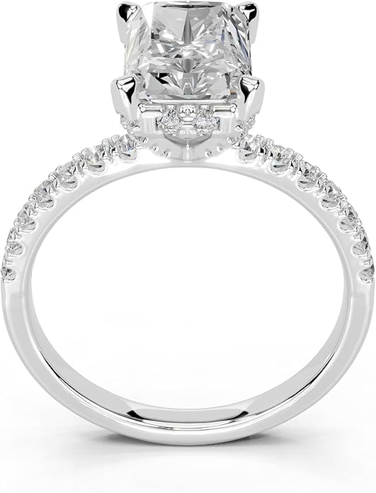 1-5 Carat 14K 18K Gold Platinum Classic Pave Band with Round Cut Lab Grown Diamond Ring, Engagement, Anniversary, Wedding, IGI Certified, Promise Rings for Women (1-5 Ct, F-G Color, VS1-VS2 Clarity)