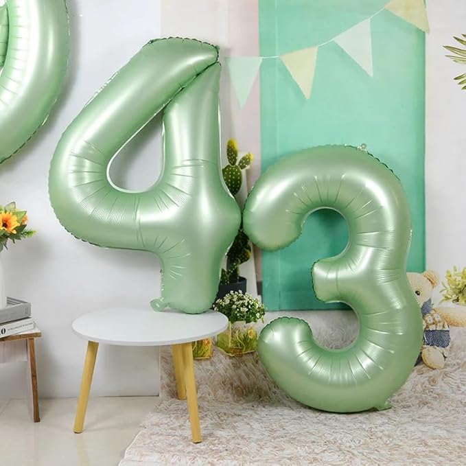 40 Inch Large Numbers Balloon, 4 Olive Green Ballon for 4th 14 40 44 Birthday Party, Balloon 4 Number for Graduations Wedding Supplies