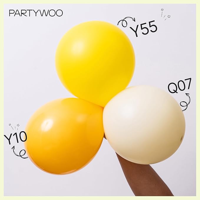 PartyWoo Pastel Yellow Balloons 127 pcs Different Sizes of 36 18 12 10 5 Inch Small Mini Light Pale Yellow Balloon Arch Kit Garland for Baby Shower Easter Birthday Party Decorations Yellow-Q07