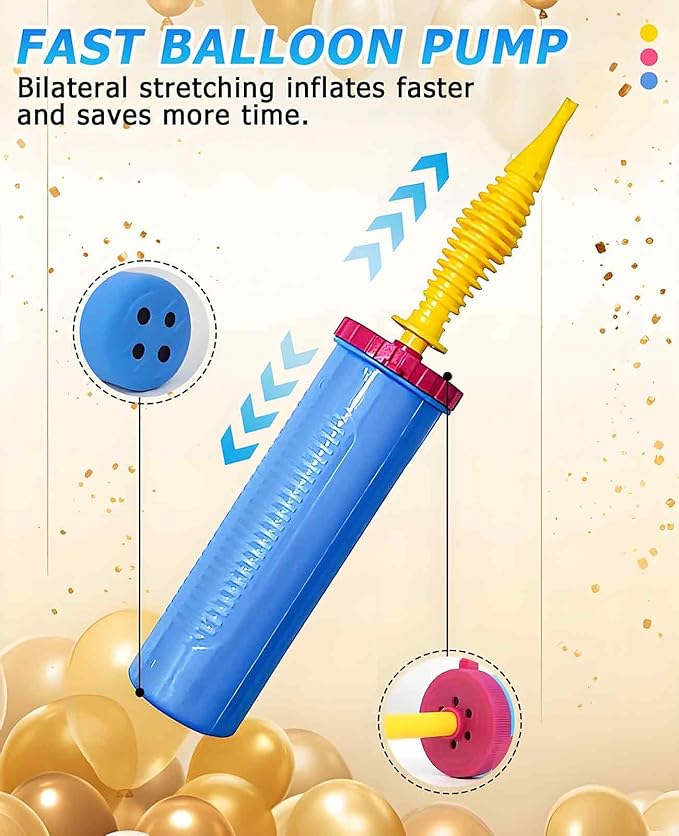 5 Piece Balloon Pump Hand, Two-Way Dual Action Manual Pump Handheld for Small Animal Foil Balloons