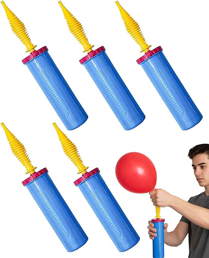 5 Piece Balloon Pump Hand, Two-Way Dual Action Manual Pump Handheld for Small Animal Foil Balloons