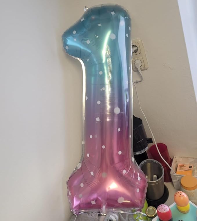 Balloon Numbers 40 Inch 5 Ballon for 5th Birthday Decorations, 15 25 35 50 Big Pink Purple Blue Number Balloons for Wedding Photo Shoot Party Decor