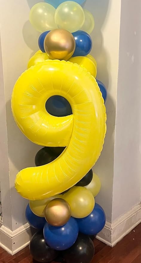 40 Inch Yellow Numbers 9 Balloon, Balloons Decorations for 9 19 90 Birthday Party, Engagement, Weddin, Graduations, Photo Shoot Supplies