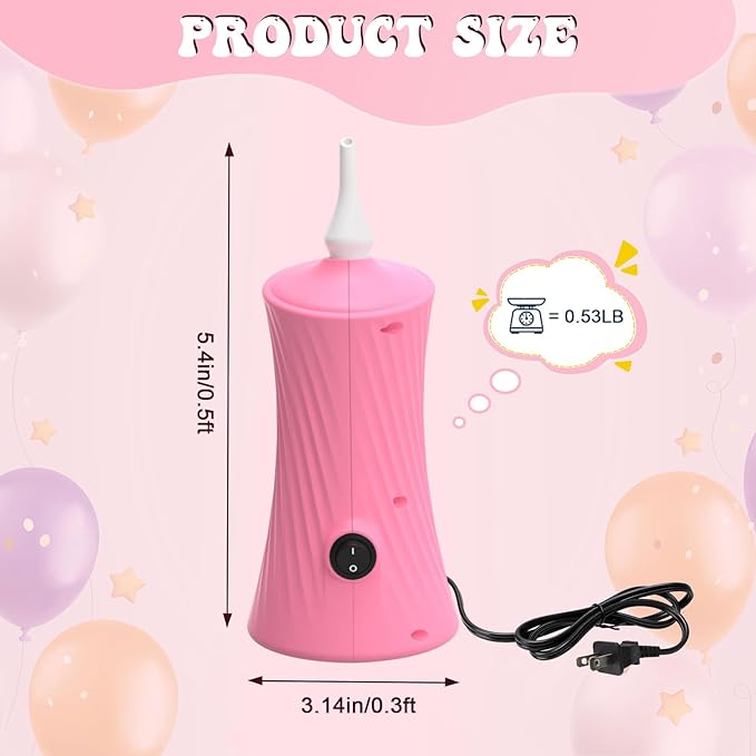 IDAODAN Balloon Pump Electric, Balloon Air Pump for Animal Balloons Long Balloons Pump for Balloon Animals, Twisty Curly Balloons Pump Electric