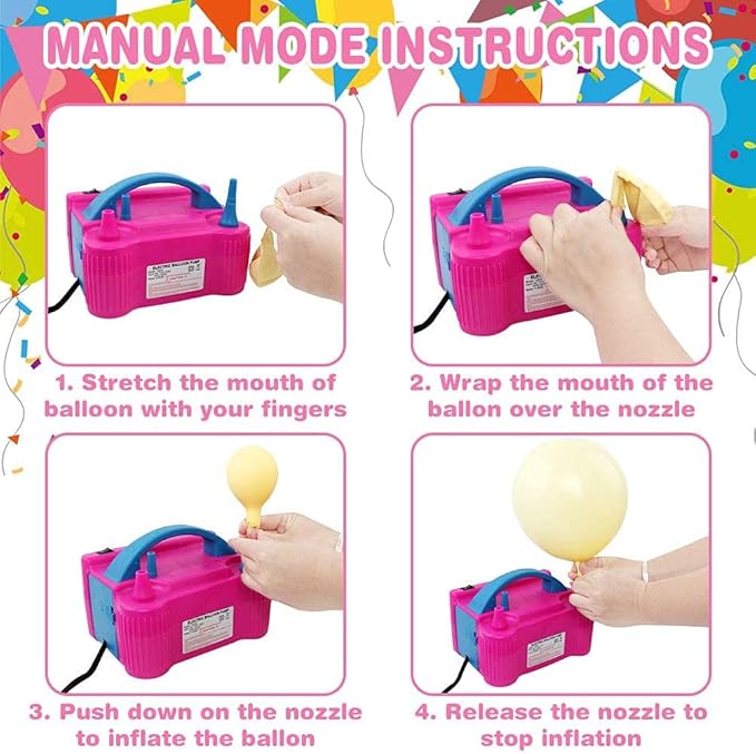 Balloon Pump Balloon Arch Kit, 170 Pcs Electric Balloon Air Pump Balloon Inflator with 12Ft Balloon Arch Stand and 100 Pcs Balloons for Birthday Wedding Party Christmas