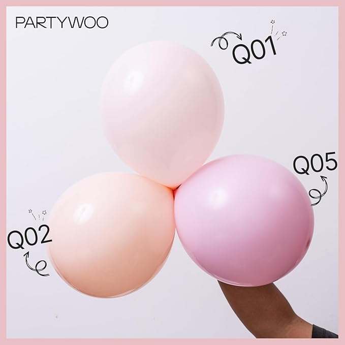 PartyWoo Pale Pink Balloons 127pcs Different Sizes of 36 18 12 10 5 Inch Light Pastel Baby Pink Balloon Arch Kit for Birthday Engagement Bachelorette Baby Shower Easter Party Decorations Pink-Q01