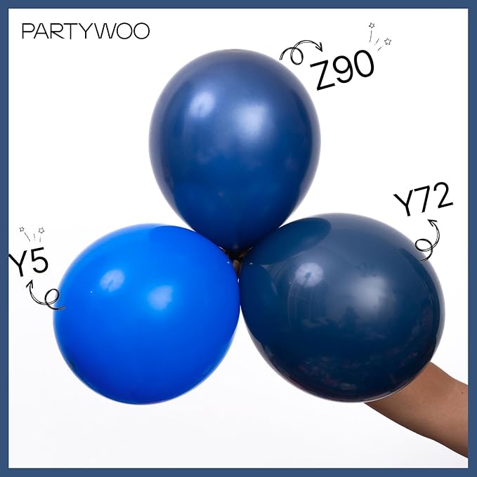 PartyWoo Navy Blue Balloons 127 pcs Different Sizes of 36 18 12 10 5 Inch Matte Dark Blue Latex Balloon Arch Kit Garland for Graduation New Year Wedding Baby Shower Birthday Party Decorations Blue-Y72