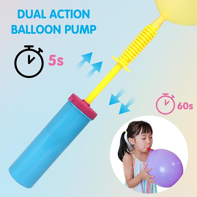 Balloon Pump, 3-Pack Can inflate Balloons in Both Directions Balloon Pump Hand, Fits160 260 Magic Foil Round Balloons, Easily Inflates for Families