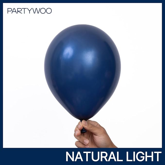 PartyWoo Navy Blue Balloons 155pcs Different Sizes of 18 12 10 5 Inch Dark Blue Balloon Arch Kit Garland for Graduation Wedding Sports Baby Shower Birthday Bachelorette Party Decorations Blue-Z90