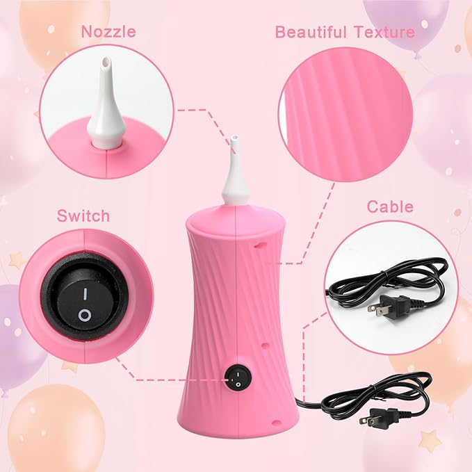 IDAODAN Balloon Pump Electric, Balloon Air Pump for Animal Balloons Long Balloons Pump for Balloon Animals, Twisty Curly Balloons Pump Electric