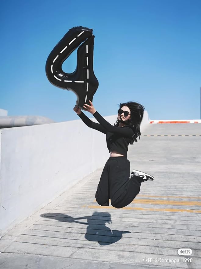 Number Balloons 1, 40 Inch One Balloons for 1st Birthday Girl Boy 1 11 21 Party Decorations Baby Shower Photo Shoot, Line Black 1 Balloon