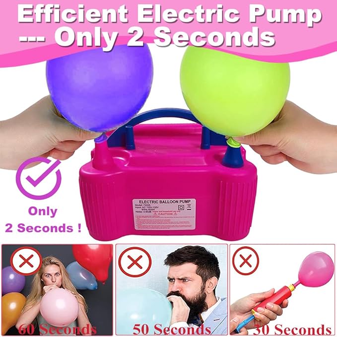 Balloon Pump Balloon Arch Kit, 170 Pcs Electric Balloon Air Pump Balloon Inflator with 12Ft Balloon Arch Stand and 100 Pcs Balloons for Birthday Wedding Party Christmas