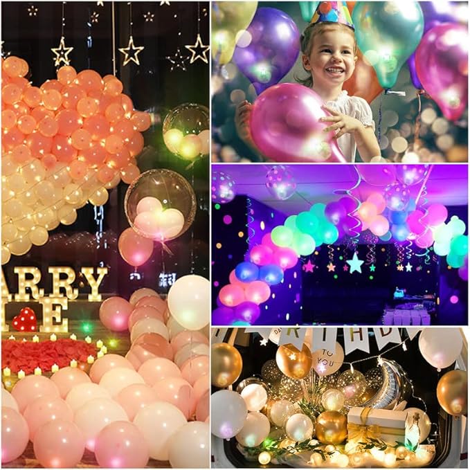 ZGWJ 100PCs Mini Led Lights for Paper Lantern, Led Balloons Light up Balloons for Neon Party Lights Easter Eggs Christmas Halloween Birthday Party Wedding Decoration
