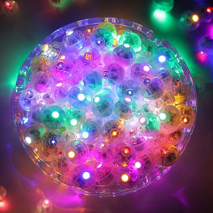 ZGWJ 100PCs Mini Led Lights for Paper Lantern, Led Balloons Light up Balloons for Neon Party Lights Easter Eggs Christmas Halloween Birthday Party Wedding Decoration
