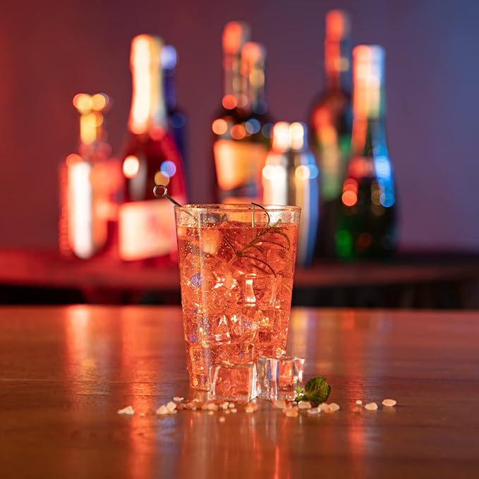 WDF 100pcs 12OZ Gold Cups - Disposable Gold Glitter Plastic Cups - Premium Wedding - Party for Thanksgiving, Christmas