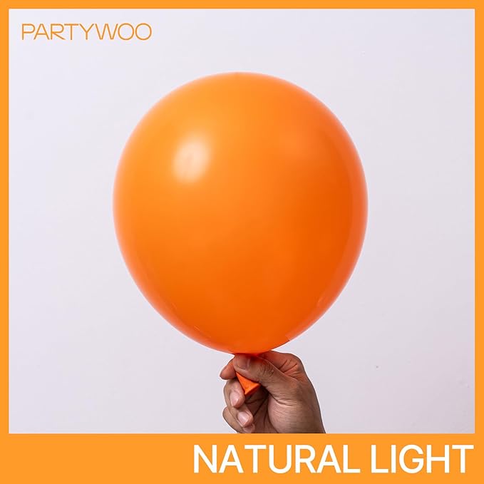 PartyWoo Orange Balloons 123 pcs Different Sizes of 18 12 10 5 Inch Fall Balloon Arch Kit Garland for Thanksgiving Halloween Little Cutie Baby Shower Birthday Party Decorations Orange-Y9