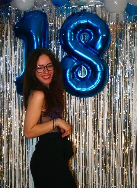 Giant Navy Blue 18 Balloon Number 40 Inch, 18 Number Balloons Birthday Supplies, 18 Year Old Birthday Party Celebration, 18 Balloons Graduations Anniversary Decorations