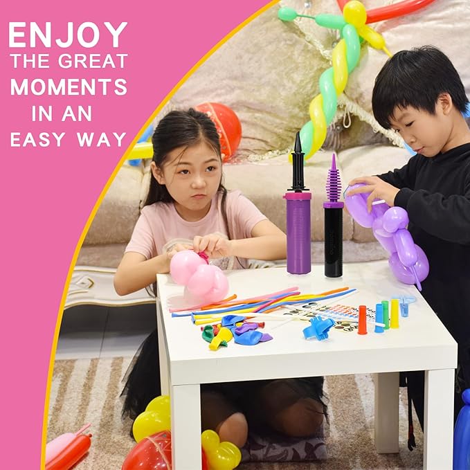 Balloon Pump, 3-Pack Can inflate Balloons in Both Directions Balloon Pump Hand, Fits160 260 Magic Foil Round Balloons, Easily Inflates for Families