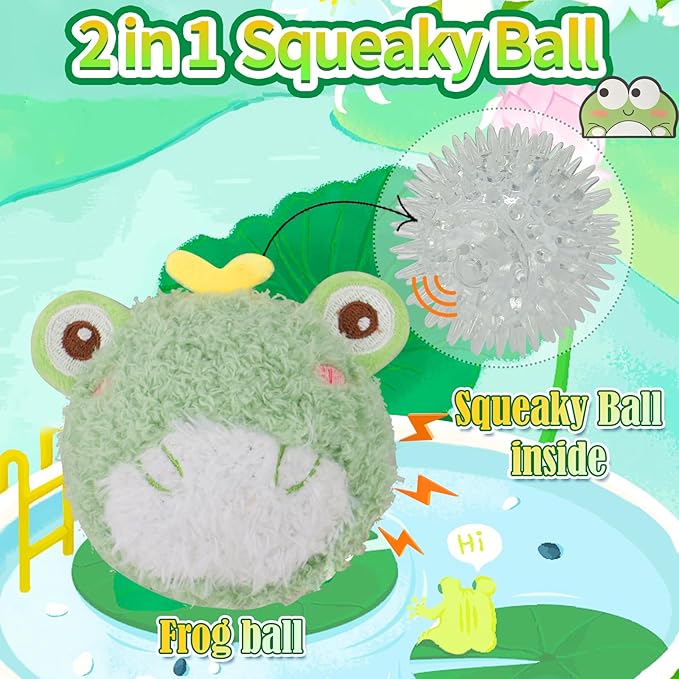 D KING D KING 3Pack Squeaky Dog Balls,2 in1 Funny Puppy Ball Toys,Birthday Dog Toy for Small Medium Dogs (Farm Ball)