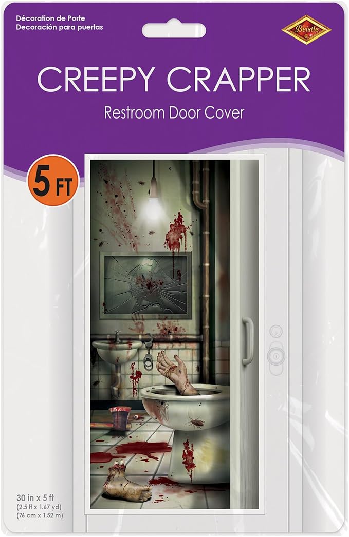 Beistle Creepy Crapper Restroom Door Cover