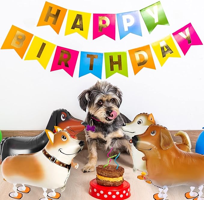 6 Pcs Walking Dogs Balloons,Dog Party Decorations,Walking Animal Balloons Dog Birthdays Parties Supplies for Kids Animal Puppy Theme Birthday Party Decor
