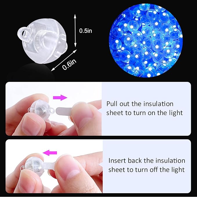 ZGWJ 100PCs Mini Led Lights for Paper Lantern, Led Balloons Light up Balloons for Neon Party Lights Easter Eggs Christmas Halloween Birthday Party Wedding Decoration