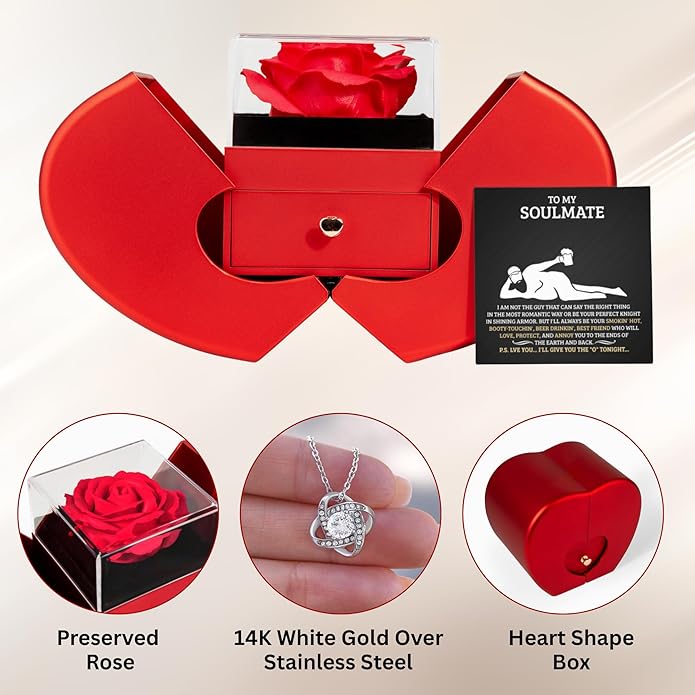 Birthday Gifts for Wife from Husband | Soulmate Necklace with Heartfelt Message Card & Box | Anniversary, Birthday, Christmas or Valentine’s Day Gift for Girlfriend, Fiancée