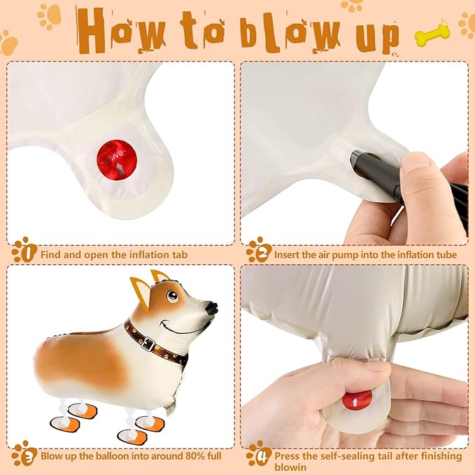 6 Pcs Walking Dogs Balloons,Dog Party Decorations,Walking Animal Balloons Dog Birthdays Parties Supplies for Kids Animal Puppy Theme Birthday Party Decor